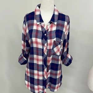 RAILS flannel buttondown. Size Large. Red, cobalt blue & white. Make offer!!
